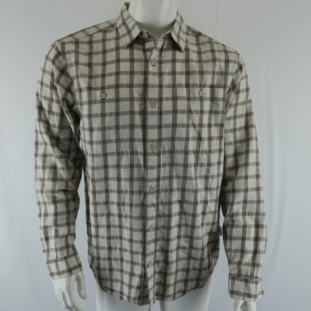 Patagonia Long Sleeve Button Up Shirt Mens M‎ Organic Cotton